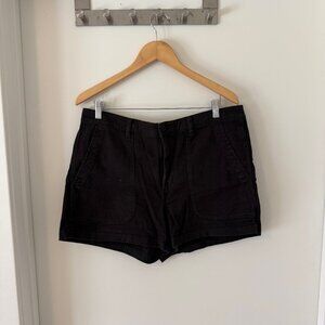 Black cotton utility shorts - women's 12